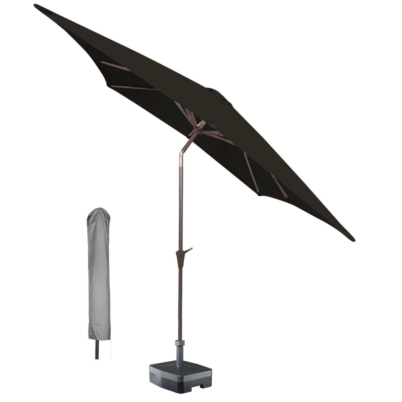 Kopu® Vierkante Parasol Altea 230 cm – met Hoes - Zwart