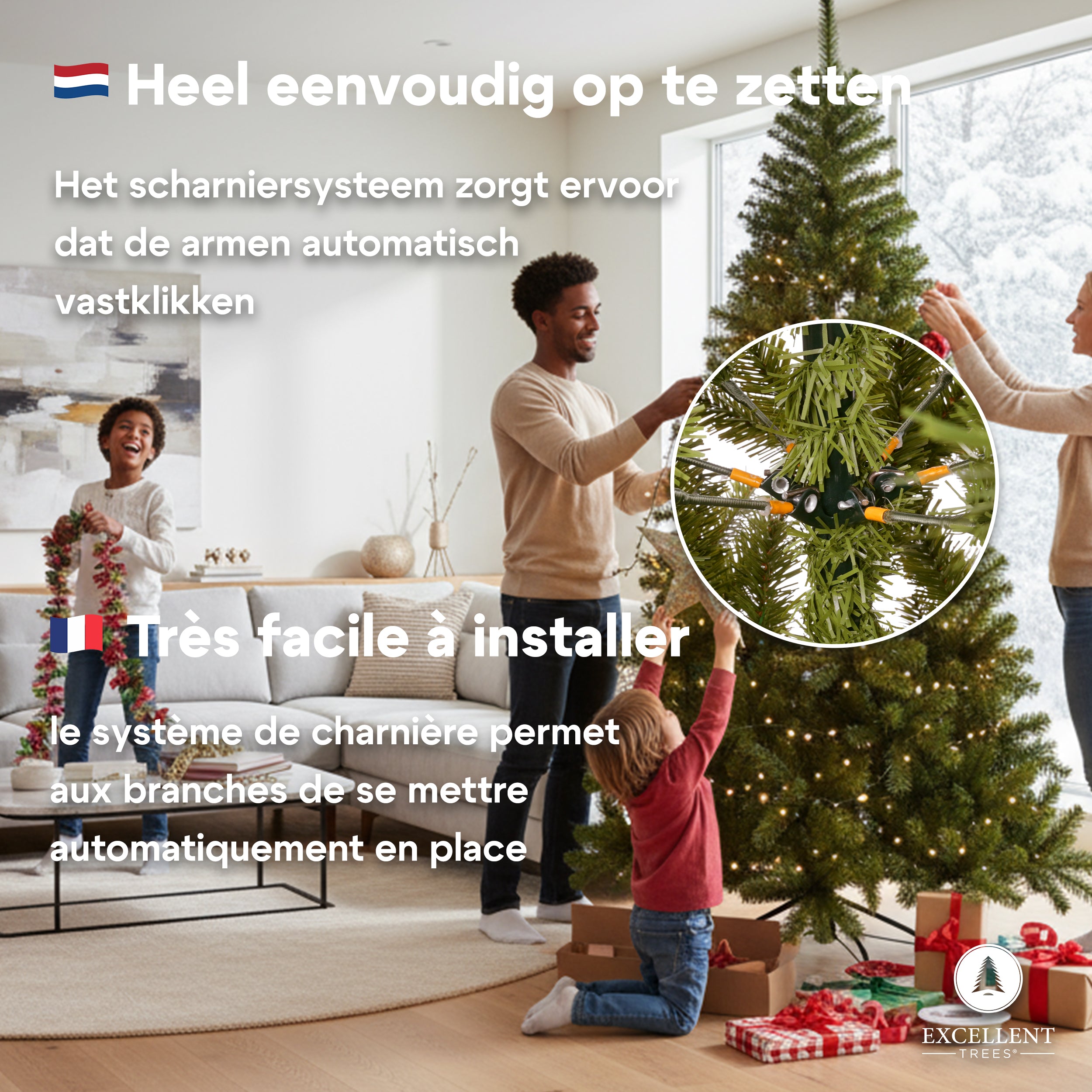 Excellent Trees® Oppdal 180 cm - Slanke kunstkerstboom - ⌀100cm - 180cm