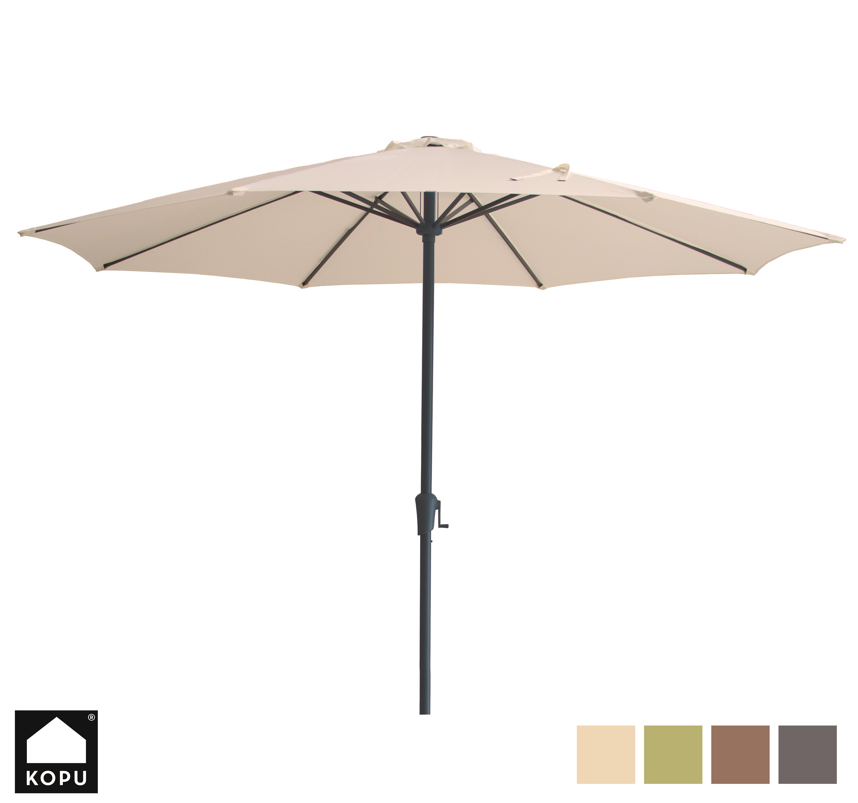 Kopu® Madrid 350 cm Grote Parasol Rond met Beschermhoes - Creme