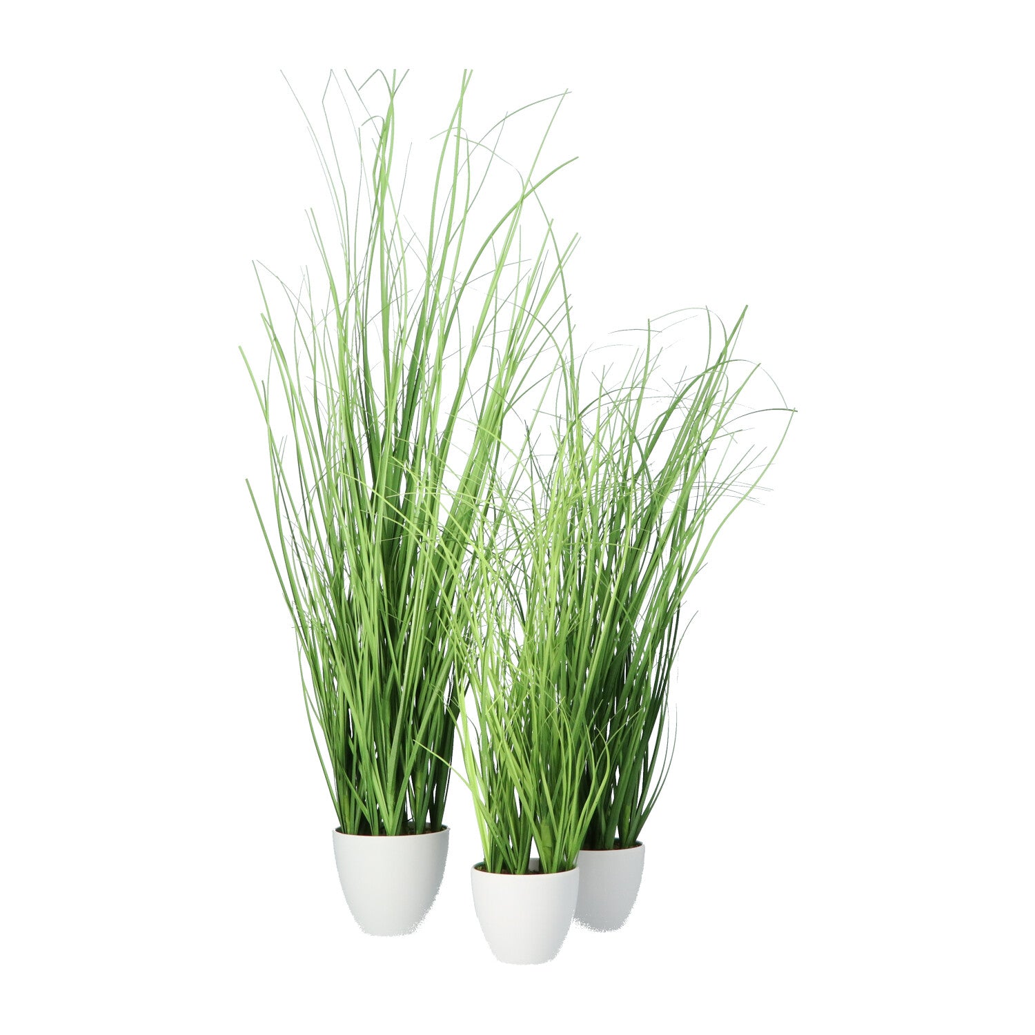 Kopu® set 3 stuks kunstplanten Grasplant 40/50/60 cm in Witte Sierpot
