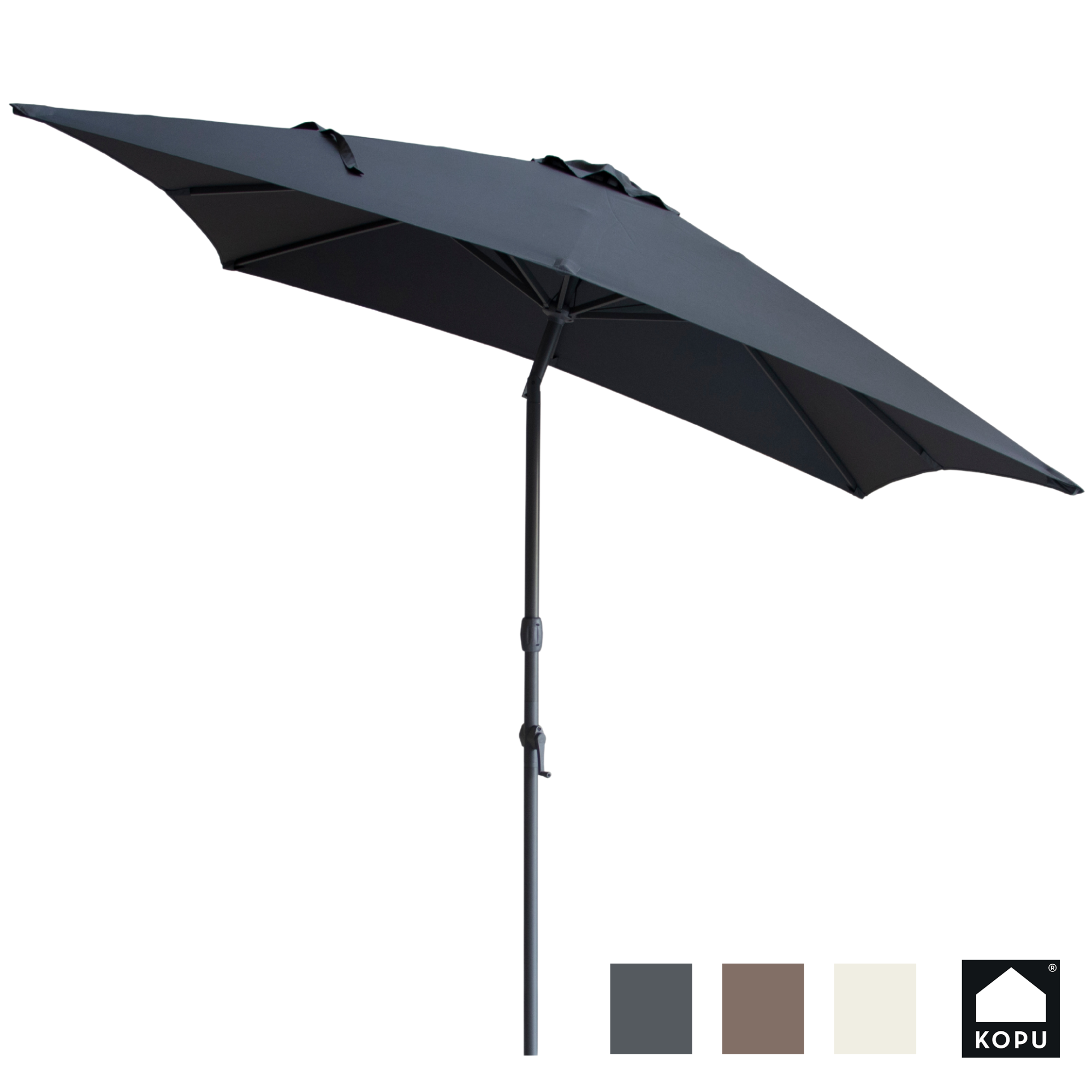 Kopu® Alicante - Parasol Vierkant 230x230 cm met Windvanger - Grijs