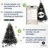 Excellent Trees® Stavanger Black 180 cm Zwarte Kerstboom met Verlichting 350 LED Lampjes ⌀110cm - ↕180cm
