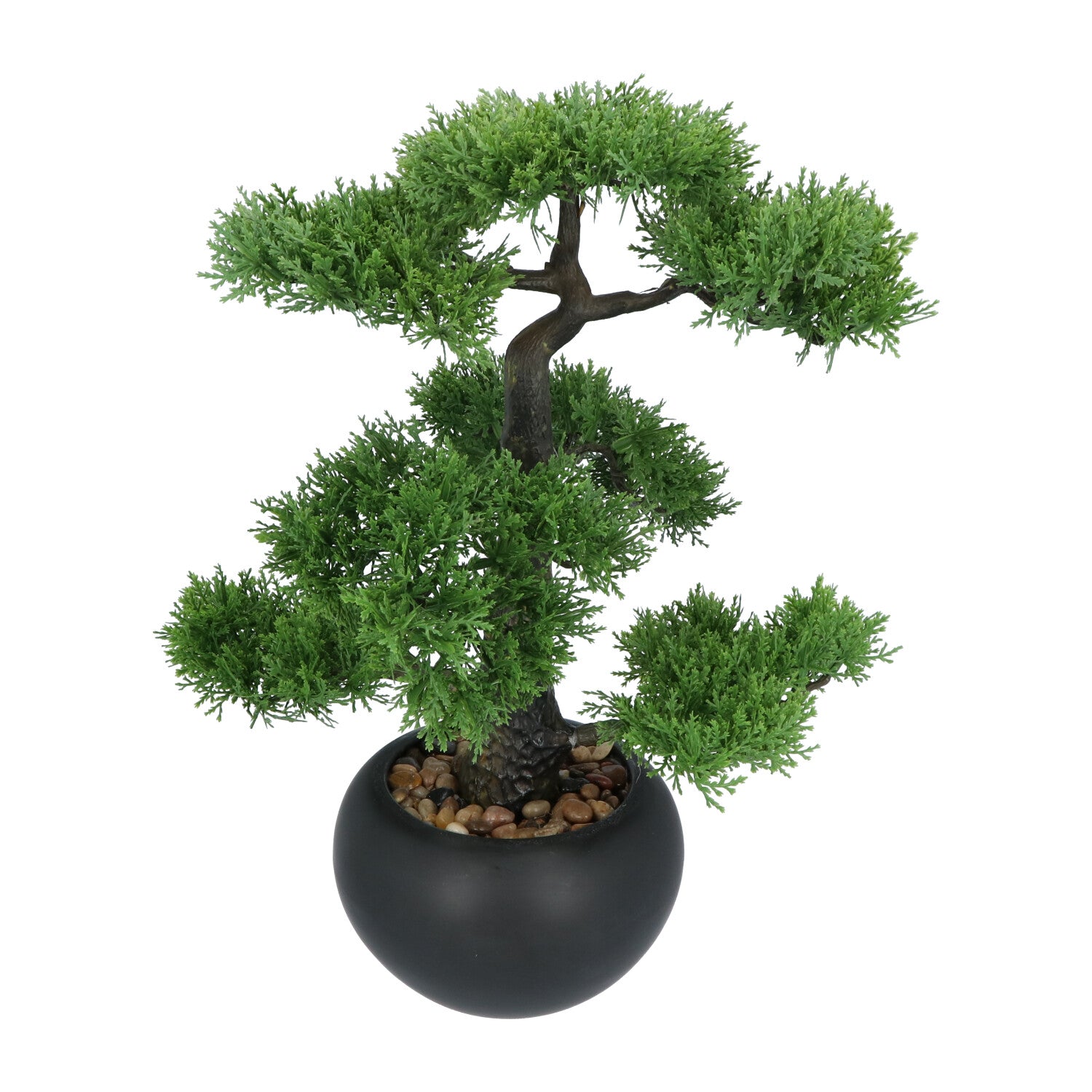 Kopu® Kunstplant Bonsai Ceder 48 cm met zwarte Pot - Bonsai boompje