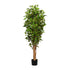 Kopu® Kunstplant Ficus Smal 150 cm in pot met Natuurstam