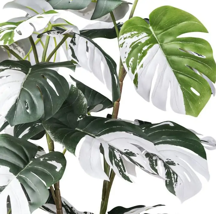 Kopu® Kunstplant Monstera Variegata 110 cm - 38 bladeren - Gatenplant