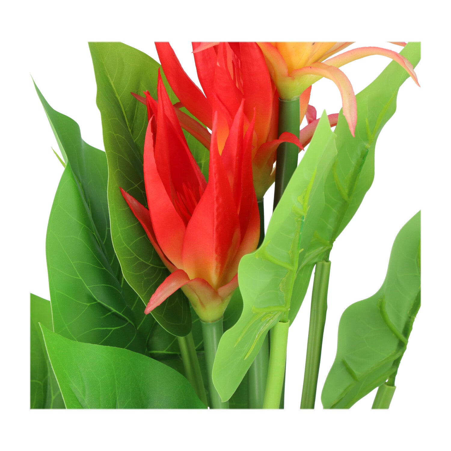 Kopu® Kunstplant Guzmania 58 cm met 3 oranje bloemen - Nepplant