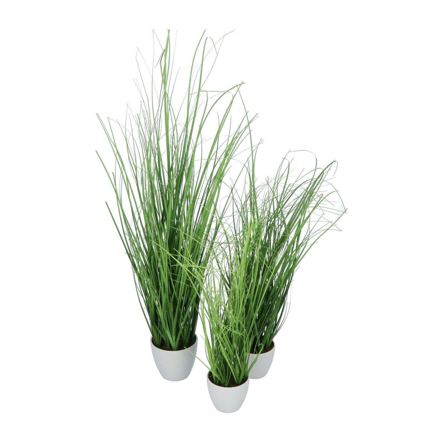 Kopu® set 3 stuks kunstplanten Grasplant 40/50/60 cm in Witte Sierpot