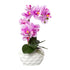 Kopu® Kunstplant Orchidee 33 cm in witte Sierpot 13x9cm - Roze