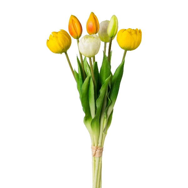 Kopu® Kunstbloemen bos Tulpen Mix 7 stuks 39 cm - Geel