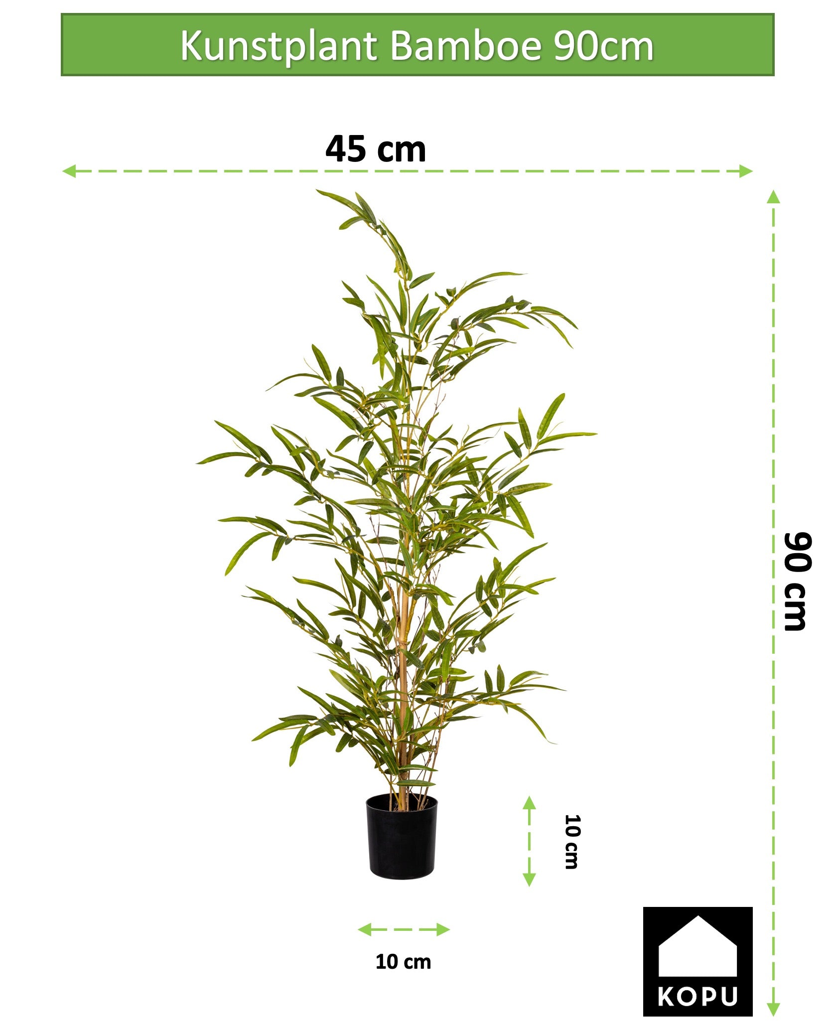 90 Topf Kopu® Kunstpflanze Kunstpflanze schwarzen Bambus kopu – – – im cm