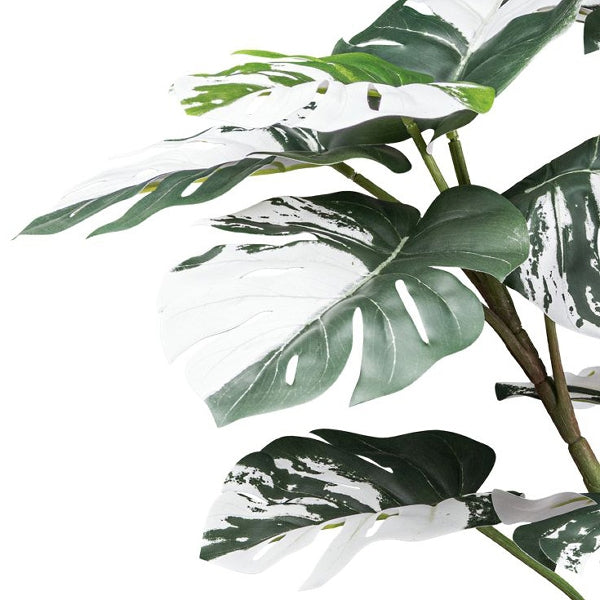 Kopu® Kunstplant Monstera Variegata 100 cm - 9 bladeren - Gatenplant