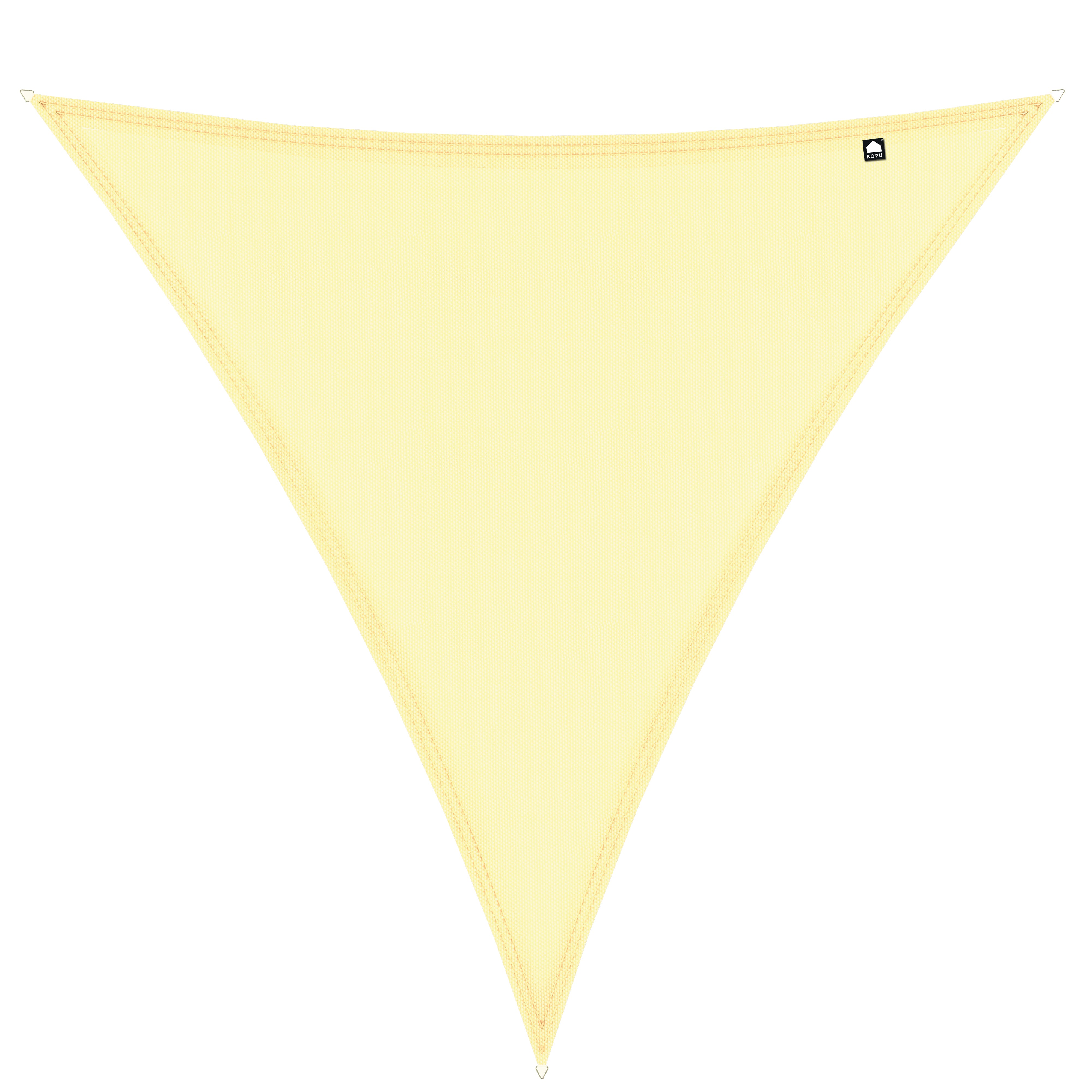 Kopu® Schaduwdoek Driehoek 3,6x3,6x3,6 mtr Waterdicht 230 grams Creme