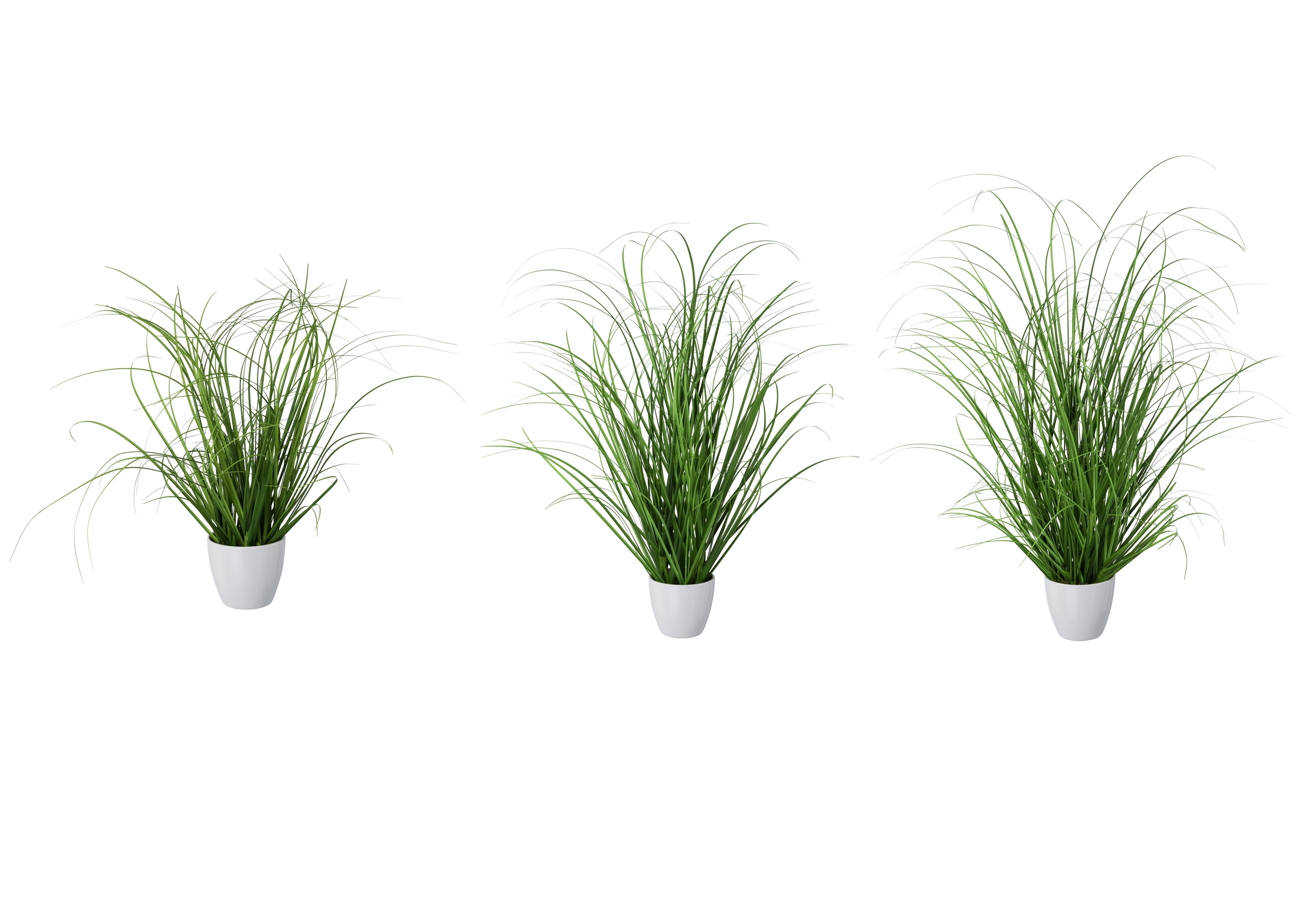 Kopu® set 3 stuks kunstplanten Grasplant 40/50/60 cm in Witte Sierpot