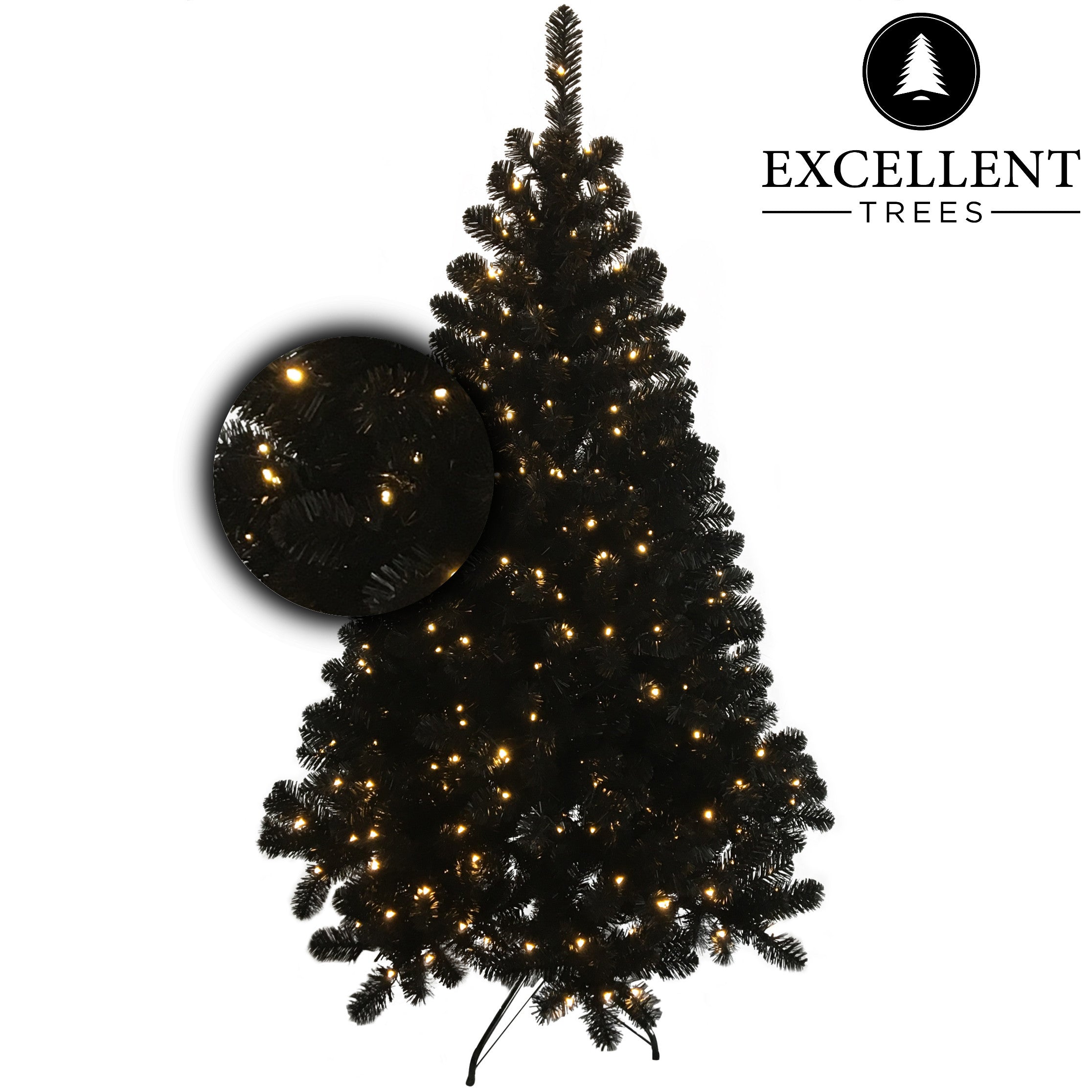 Zwarte Kerstboom Excellent Trees® LED Stavanger Black 180 cm 350 Lampjes