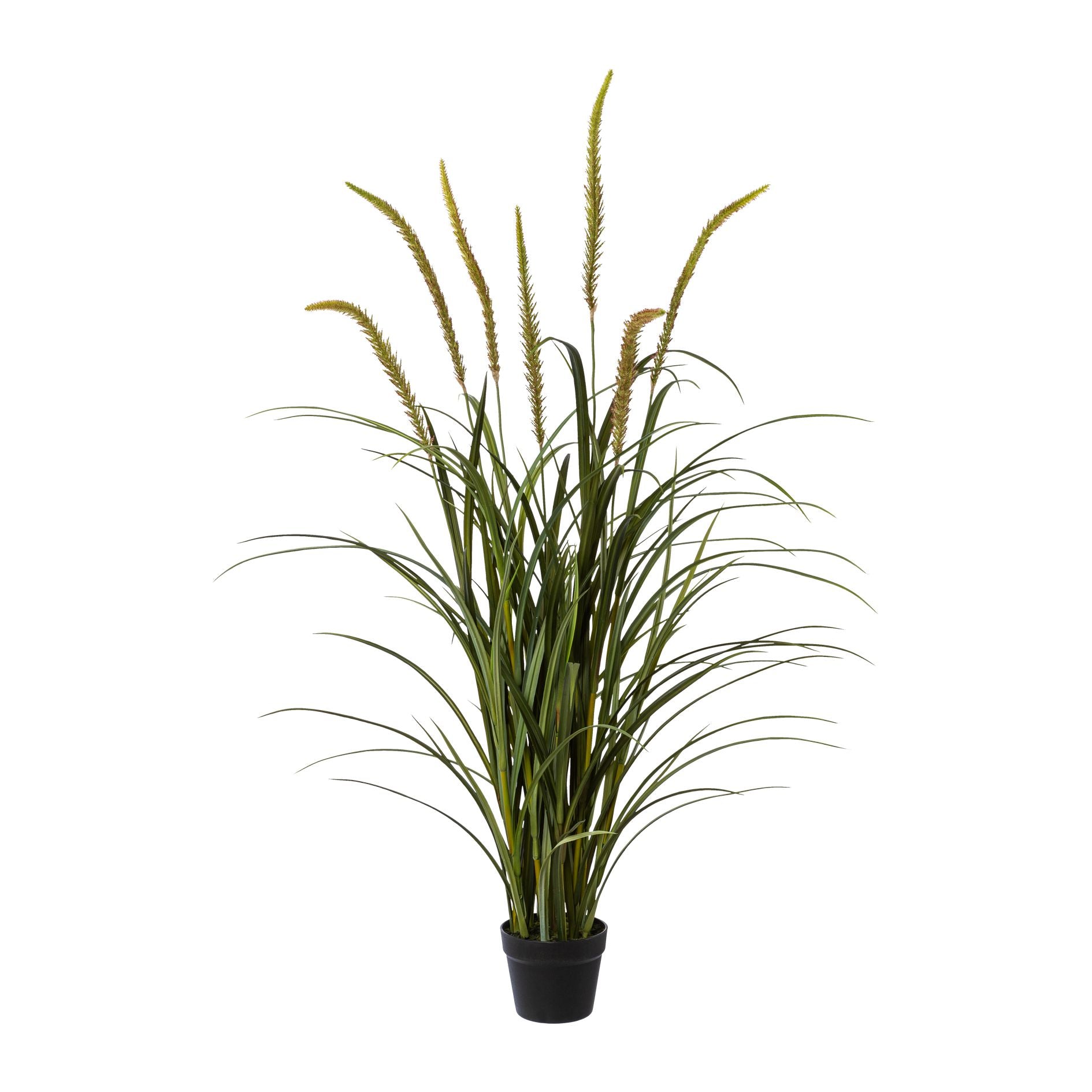 Kopu® Kunstpflanze Miscanthus 135 cm - 7 Rispen - im schwarzen Topf