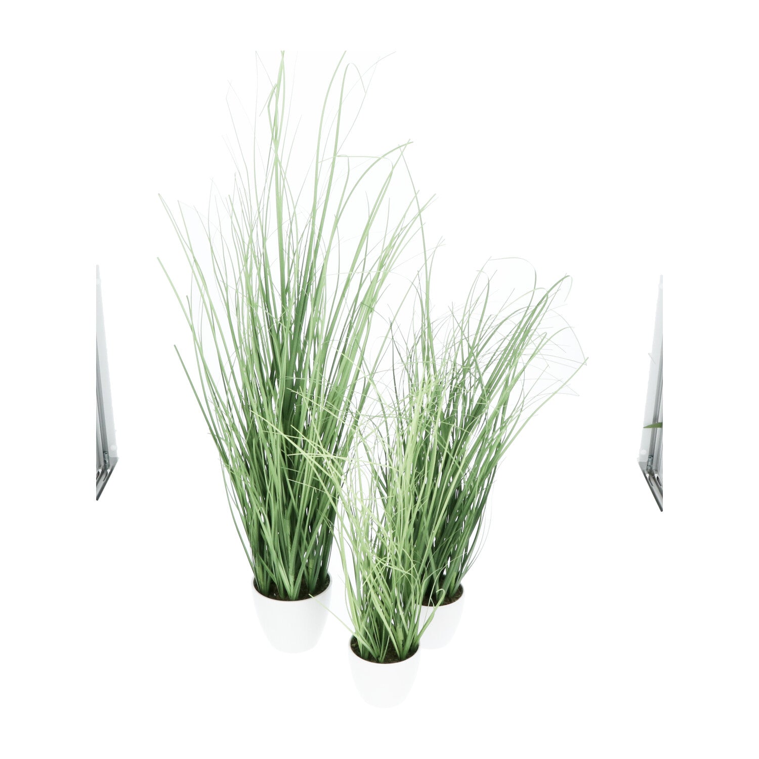 Kopu® set 3 stuks kunstplanten Grasplant 40/50/60 cm in Witte Sierpot