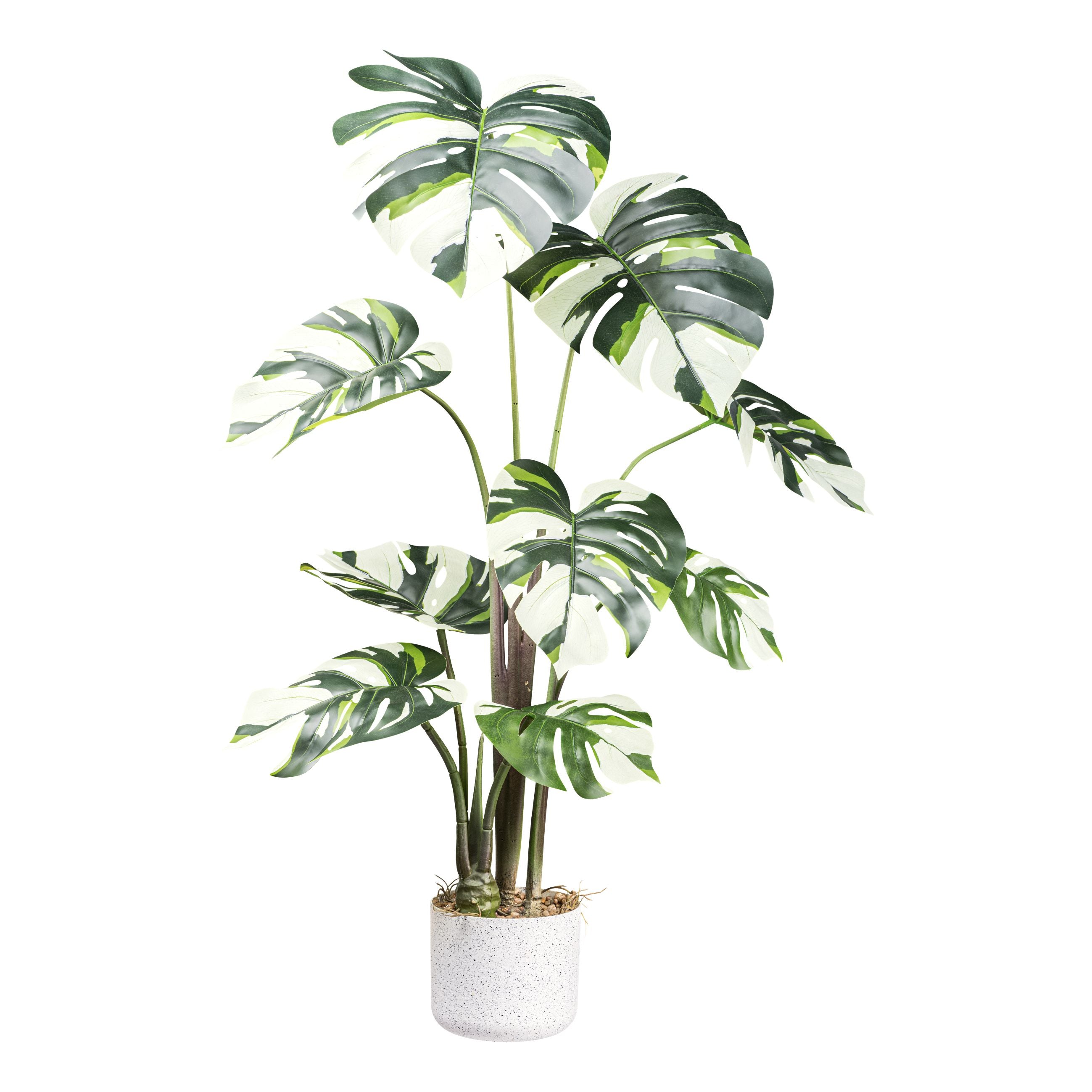 Kopu® Kunstplant Monstera Variegata 100 cm - 9 bladeren - Gatenplant