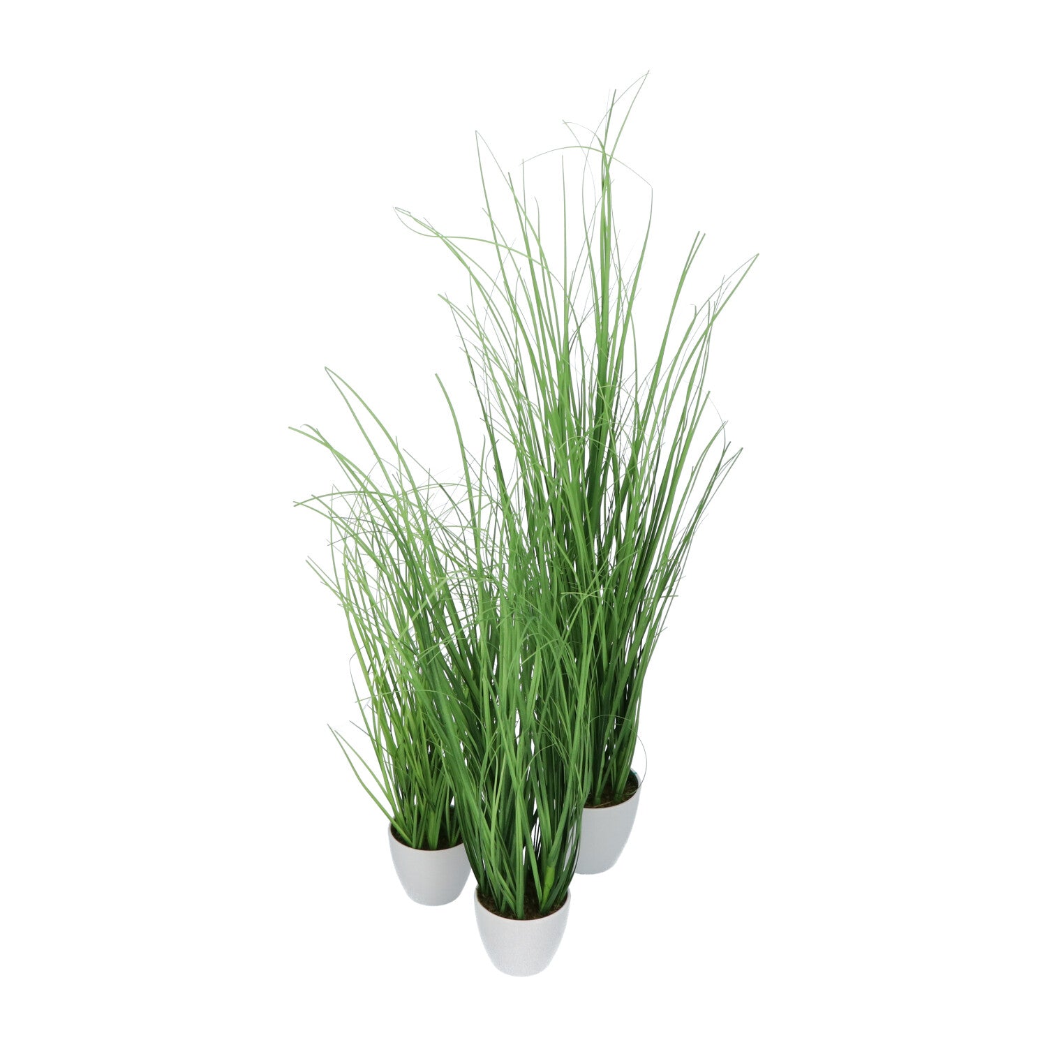 Kopu® set 3 stuks kunstplanten Grasplant 40/50/60 cm in Witte Sierpot