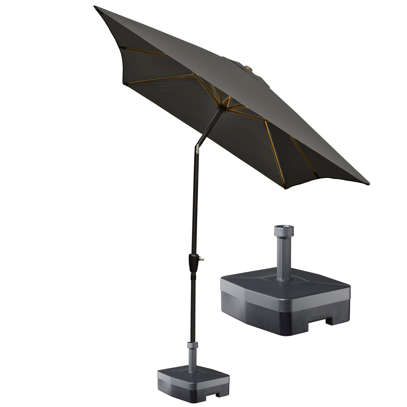 Kopu® rechthoekige parasol Bilbao 150x250 cm met voet - Antraciet