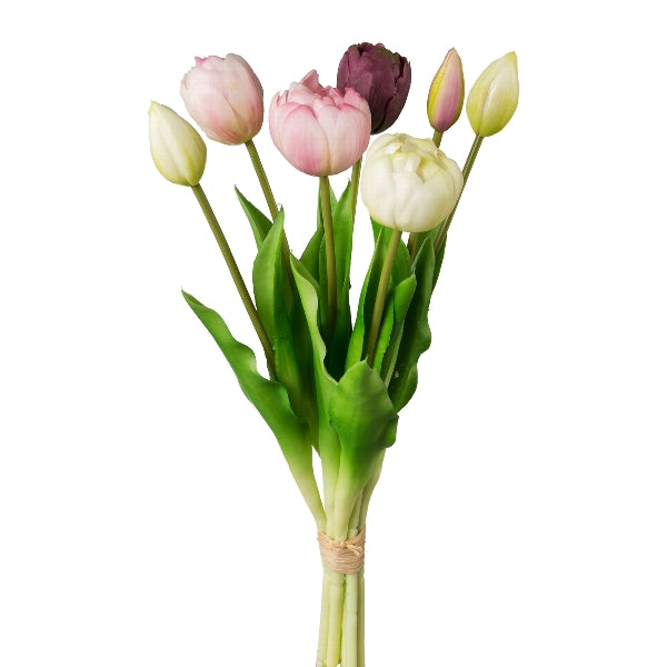 Kopu® Kunstbloemen bos Tulpen Mix 7 stuks 39 cm - Roze