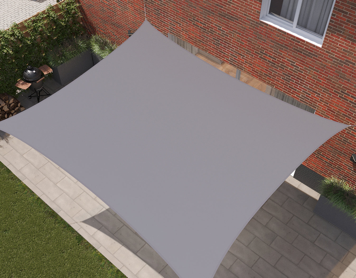Kopu® Schaduwdoek Rechthoek 4x5 m Waterdicht - Zonnedoek - Grijs