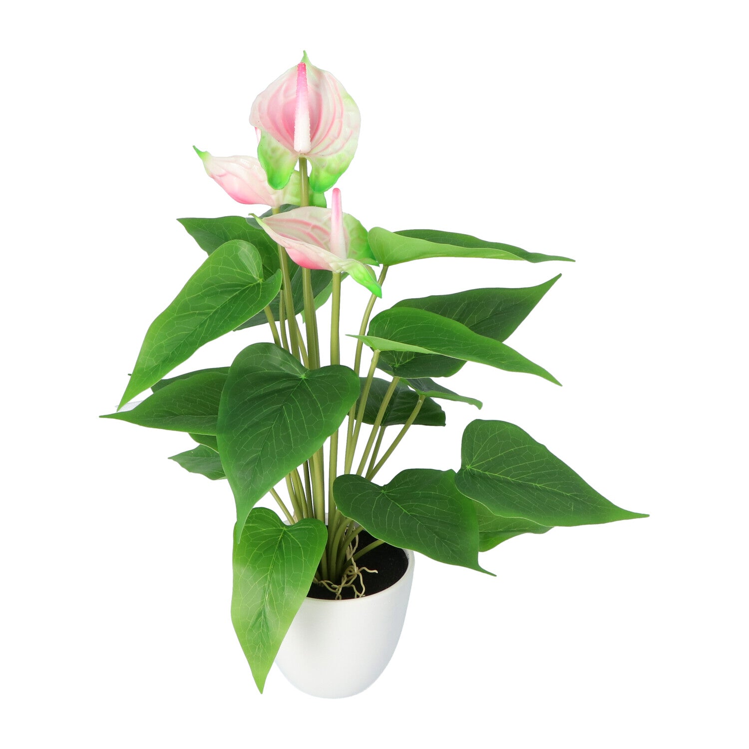 Kopu® 2 stuks Anthurium Roze Kunstplant 40 cm - Flamingoplant Roze