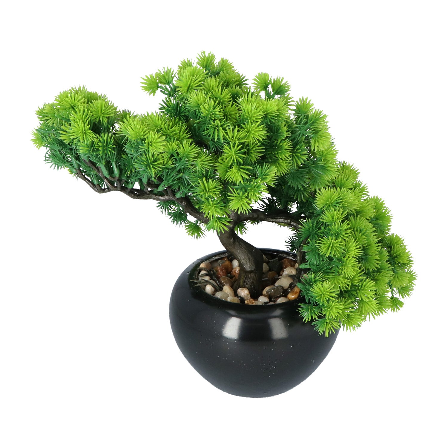 Kopu® Kunstpflanze Bonsai Lärche 26 cm mit schwarzem Topf – Bonsai-Baum