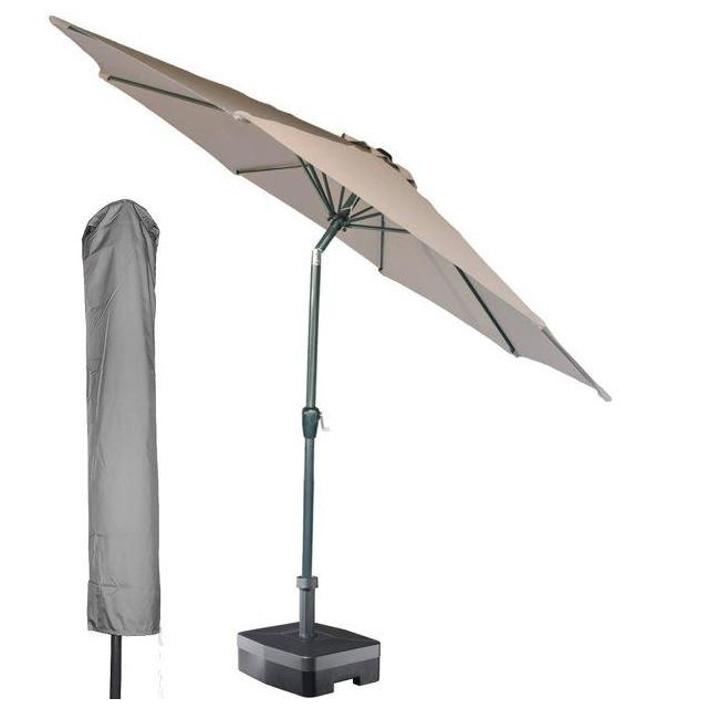 Kopu® Ronde stok-Parasol 300 cm Calma met Beschermhoes - Taupe